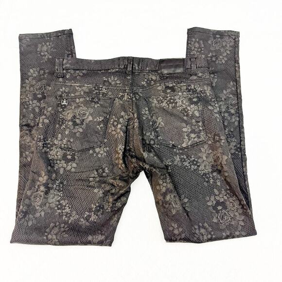 Paula Cahen D'Anvers Jeans Chupin Alto Leather Patterned Denim Size 32 - Picture 5 of 12